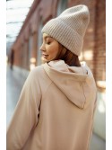 Beige bomber dress with hood FI722 - Online store - Boutique